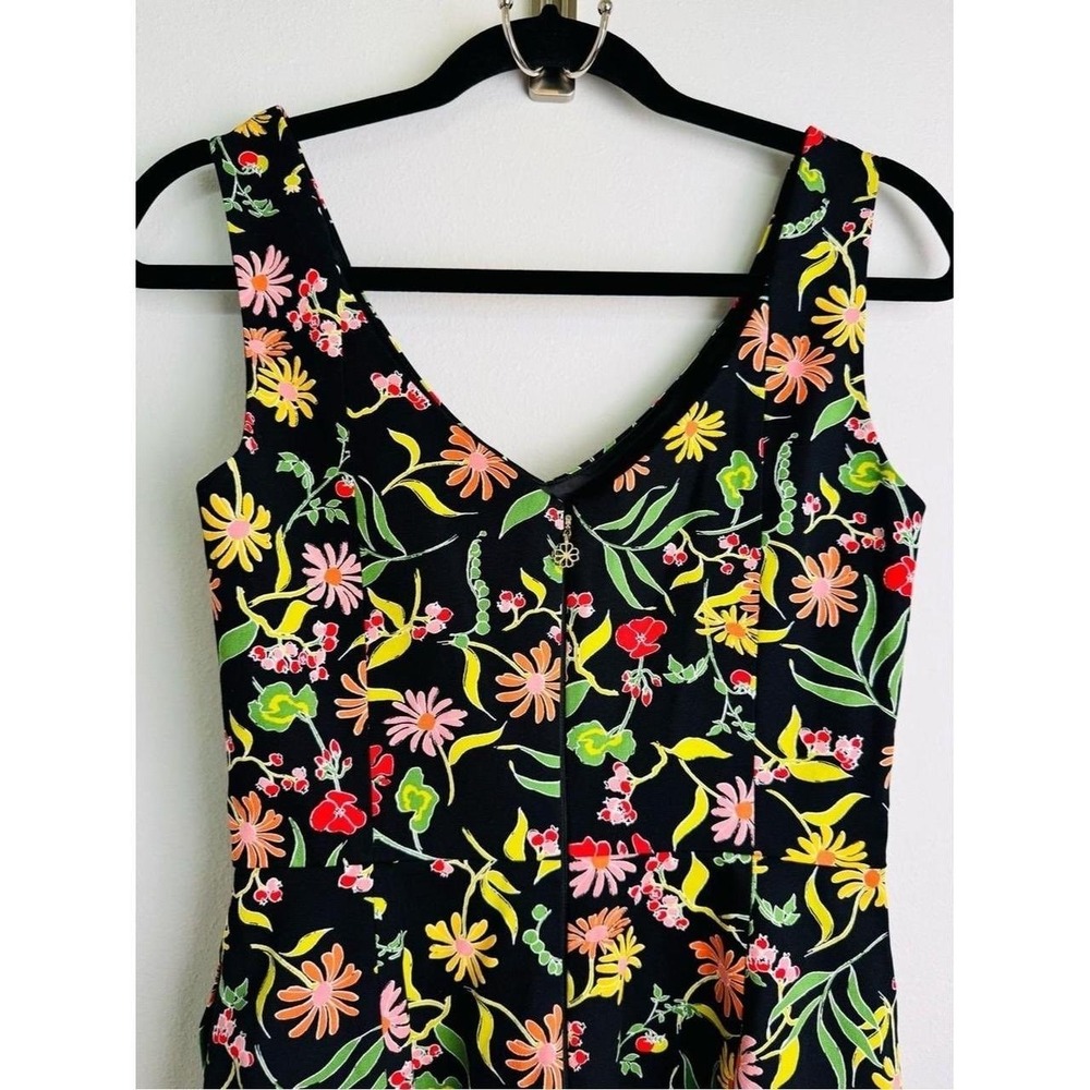 Kate Spade Rooftop Garden Floral Grace Dress Black Midi Fit Flare Sz 10 NEW - Picture 11 of 16